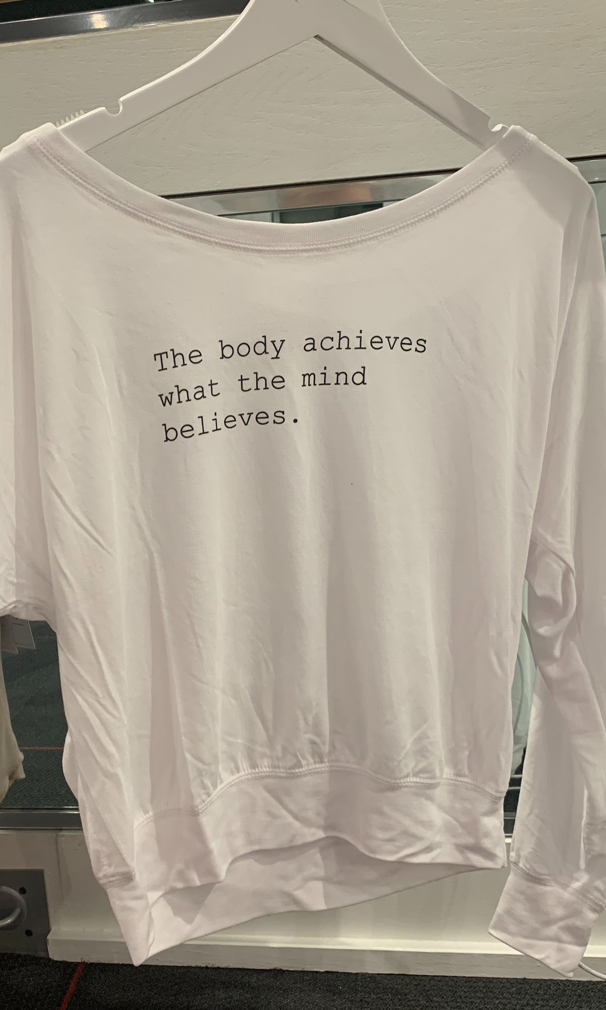 Bella & Canvas "The Body Achieves" Wide Neck Long Sleeve Top